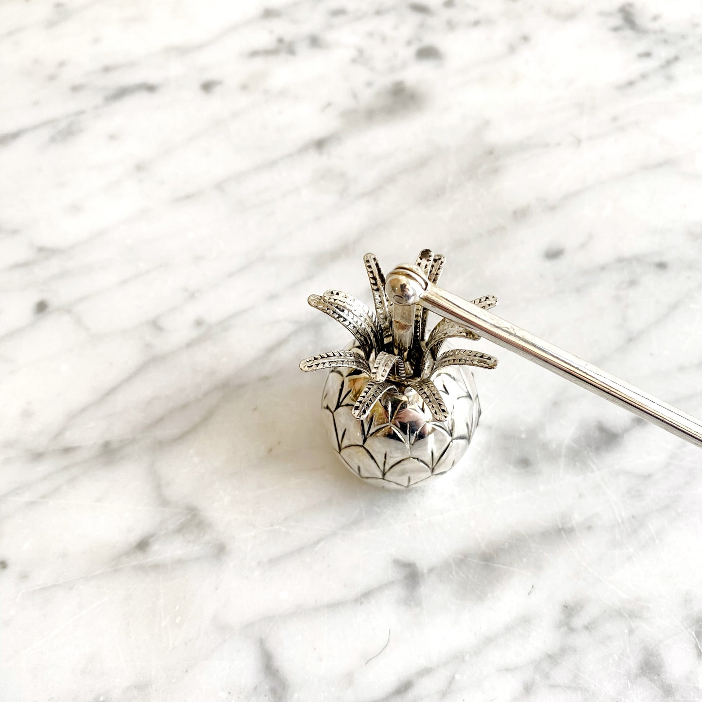 Vintage Silver-Plated Pineapple Candle Snuffer