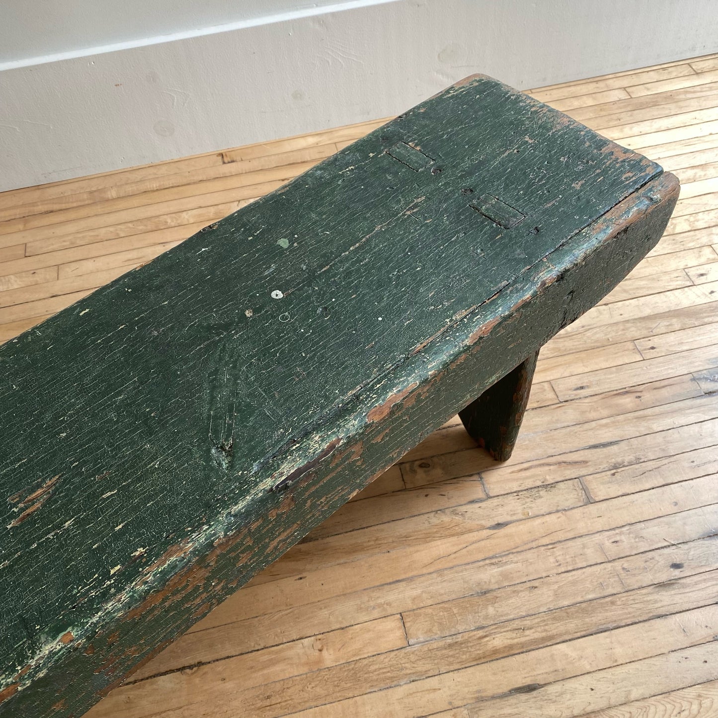 Vintage Primitive Green Bench, 5'