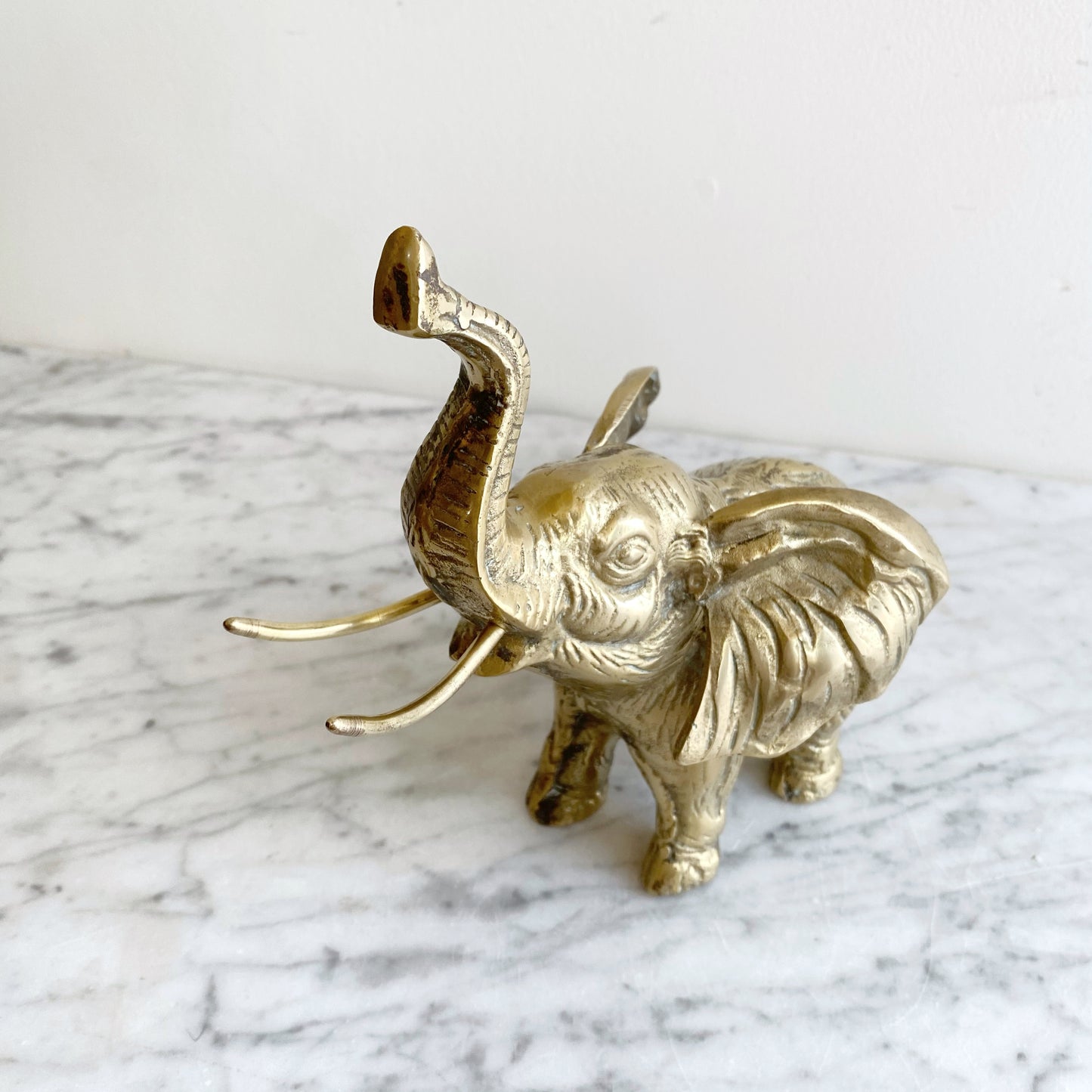 Darling Vintage Brass Elephant, 8.25"