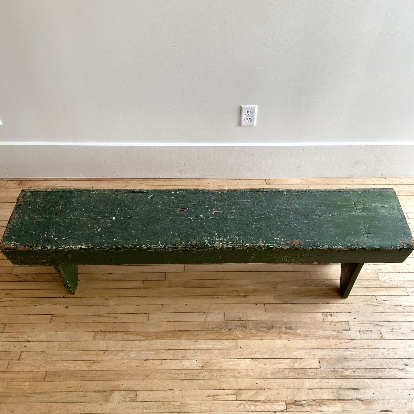 Vintage Primitive Green Bench, 5'