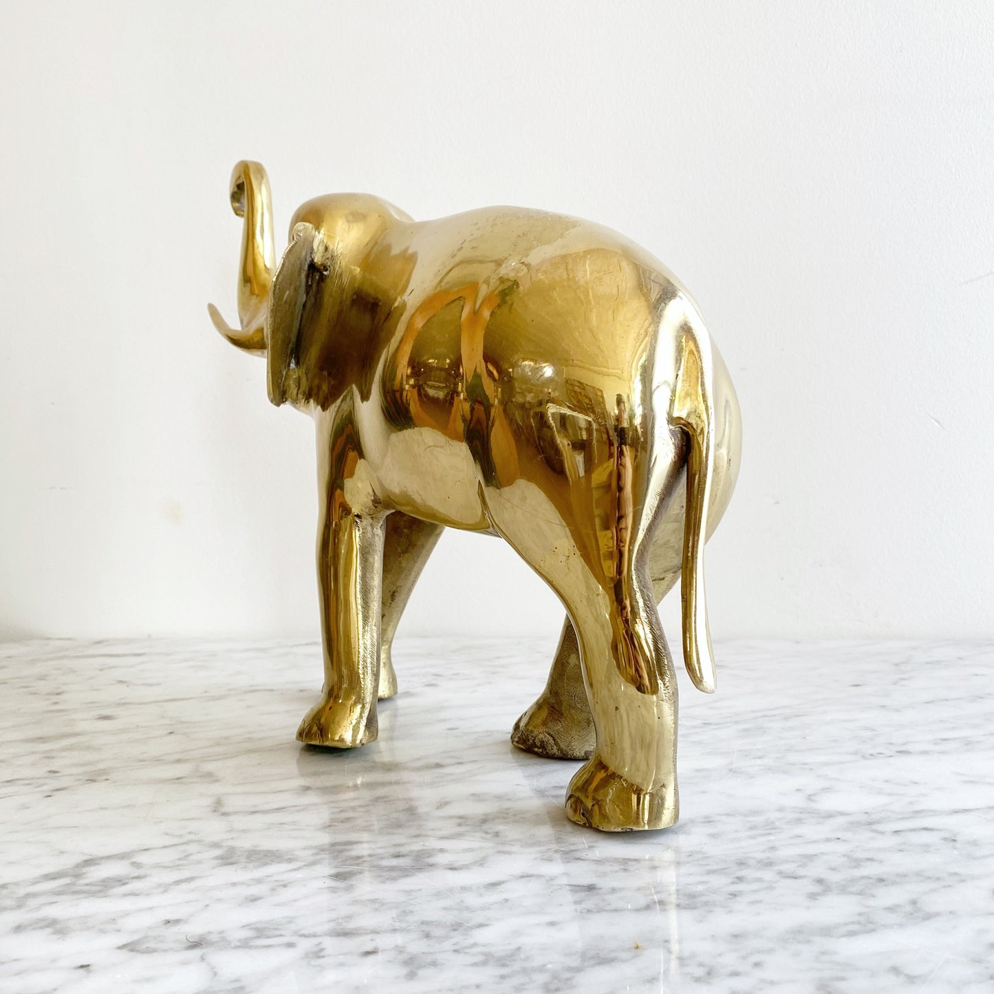 XL Vintage Brass Elephant, 12"