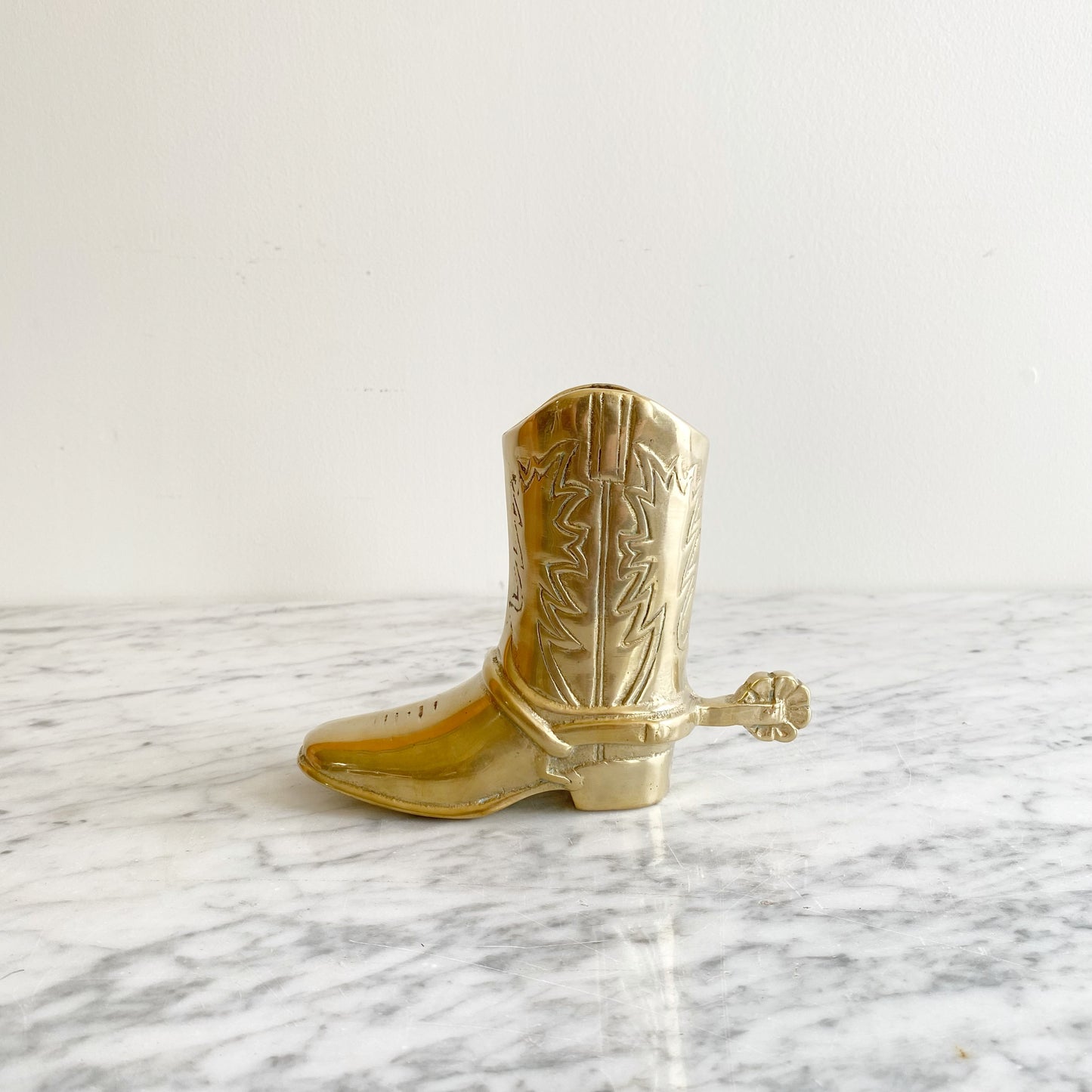 Vintage Brass Cowboy / Cowgirl Boot, 5"