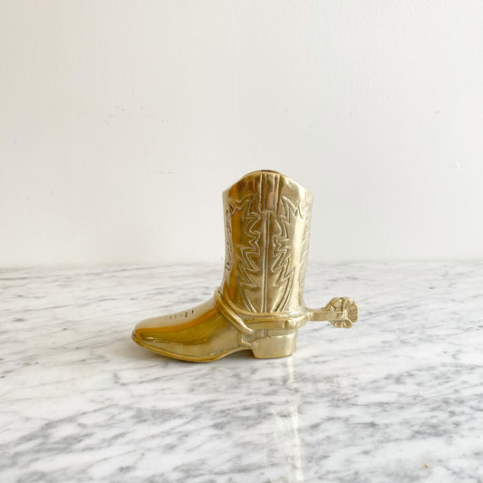 Vintage Brass Cowboy / Cowgirl Boot, 5"