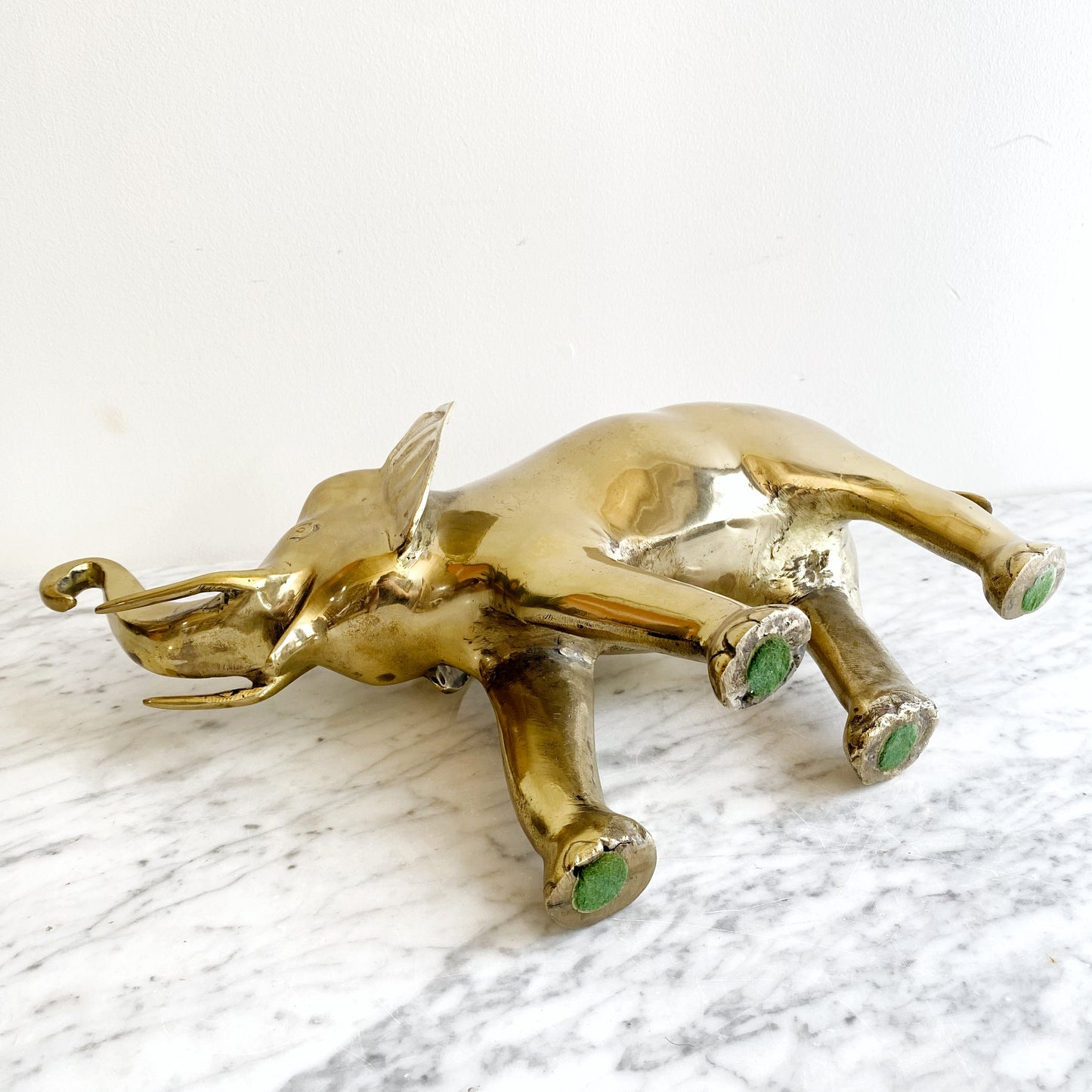 XL Vintage Brass Elephant, 12"