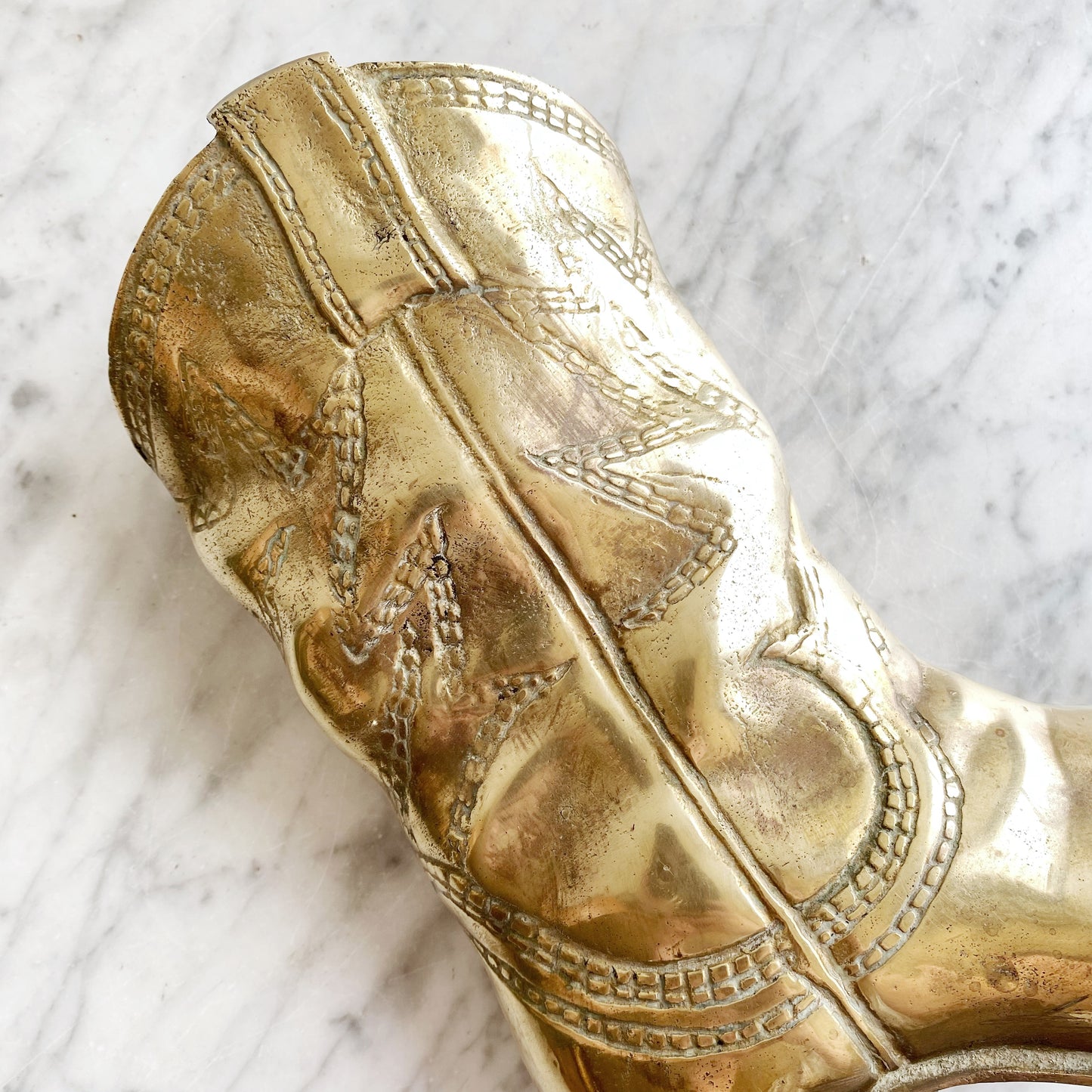 XL Vintage Brass Cowboy Boot, 9.5"