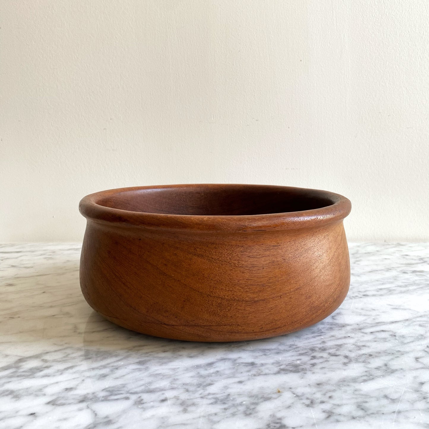 Vintage Wood Serving Bowl, 10”