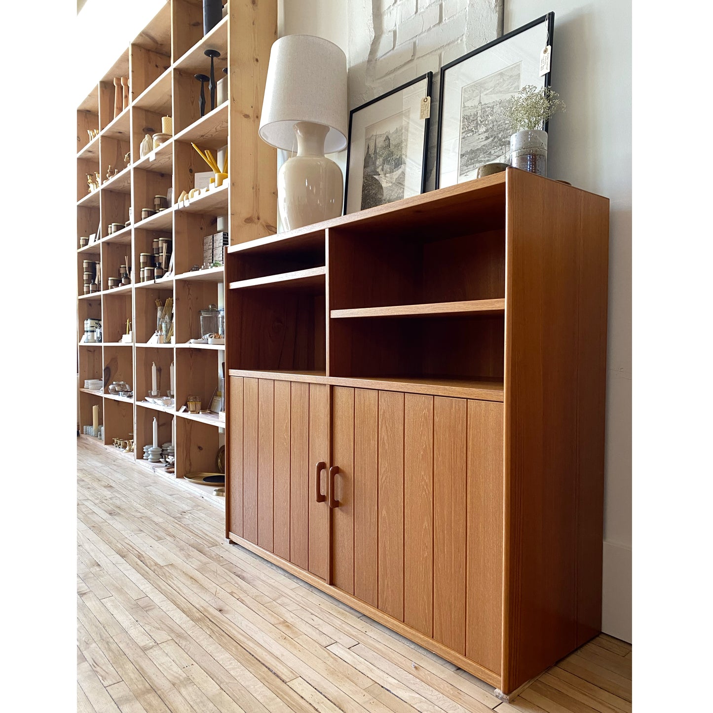 Large Vintage Teak Storage Cabinet