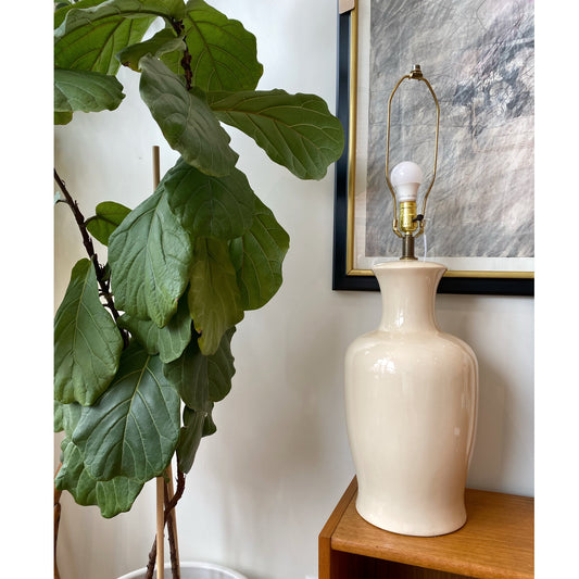 Vintage XL Ivory Ceramic Lamp