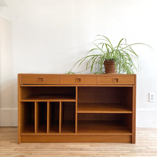 Vintage Expandable Teak Media Credenza