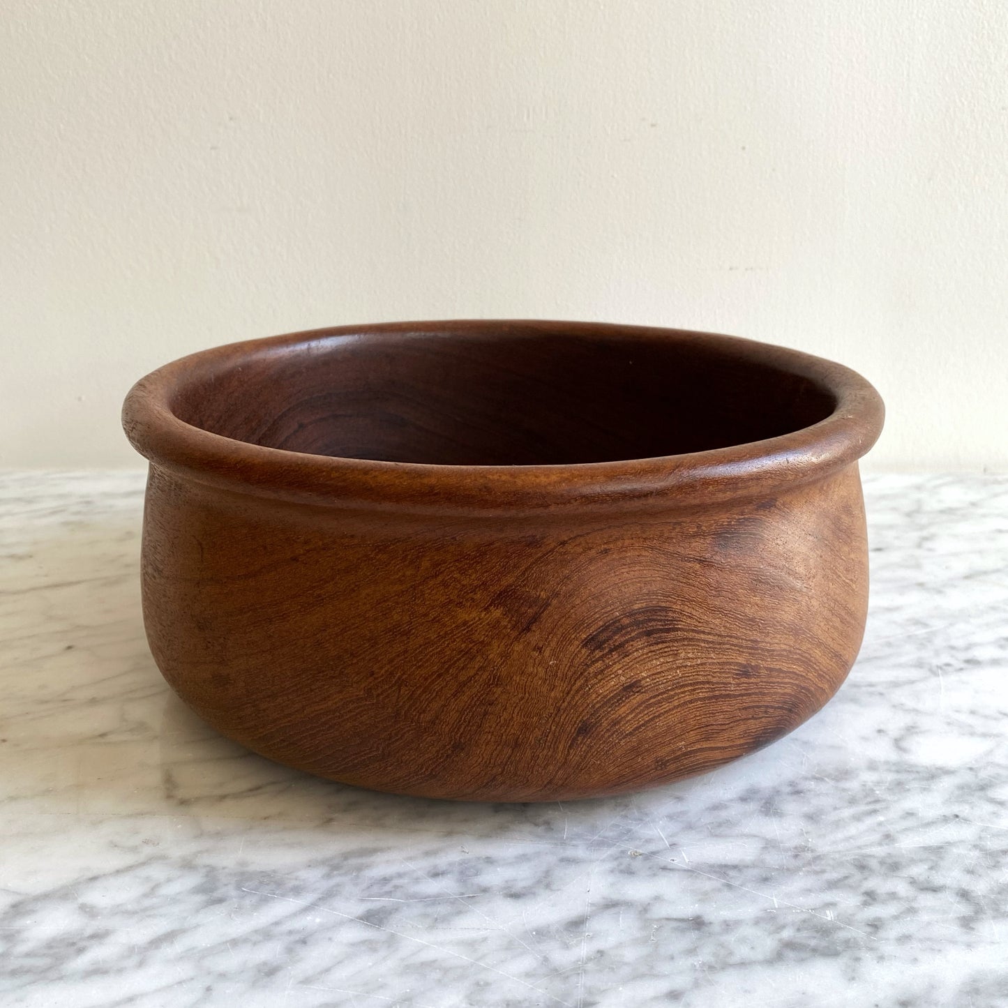 Vintage Wood Serving Bowl, 10”