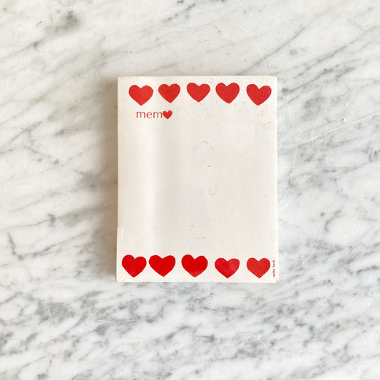 Vintage Red Heart Memo Pad, Anita Beck