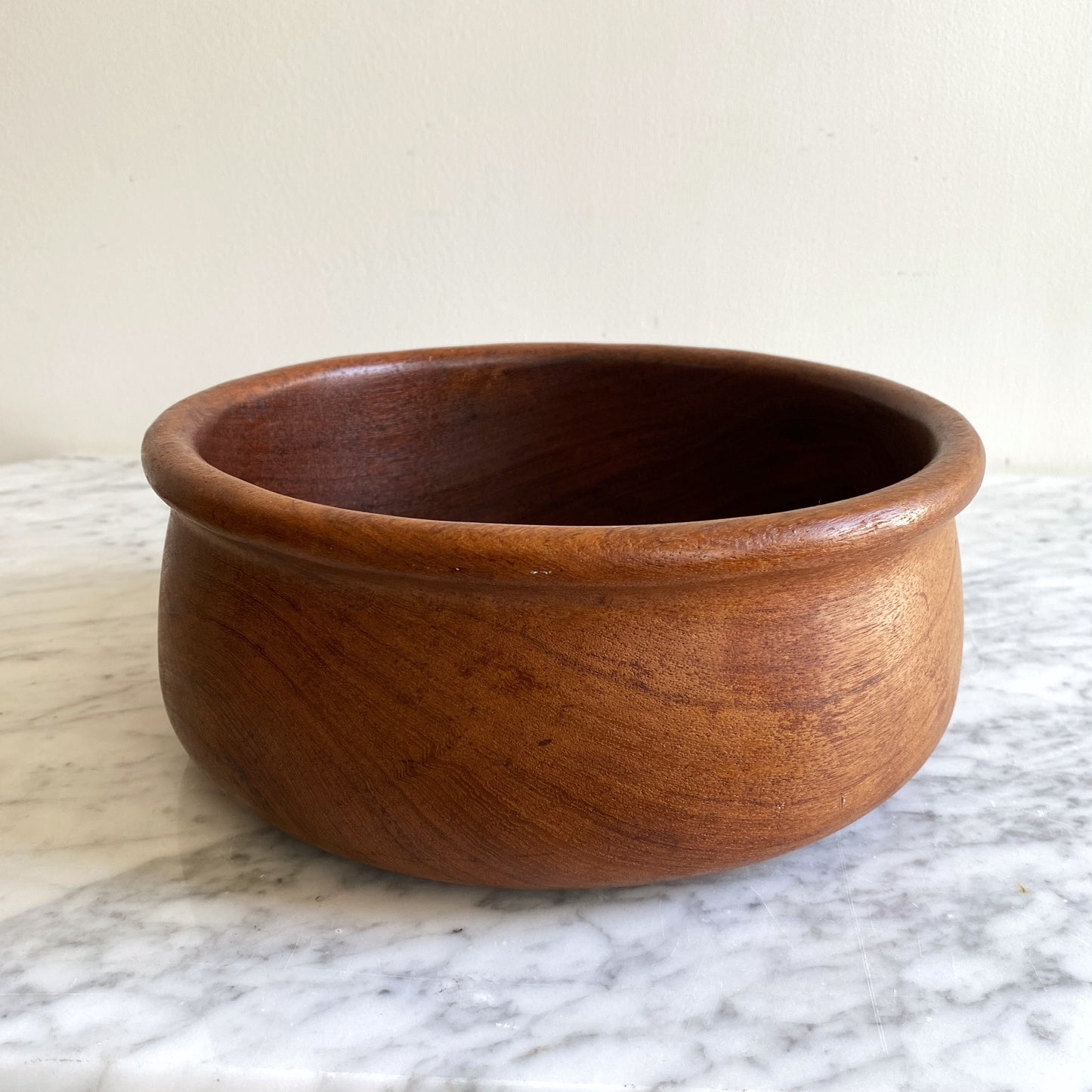 Vintage Wood Serving Bowl, 10”