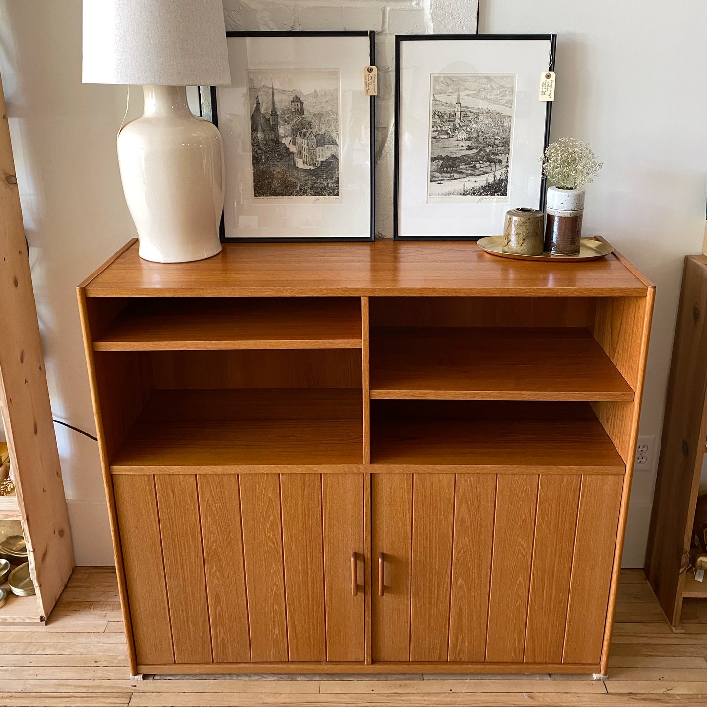 Large Vintage Teak Storage Cabinet