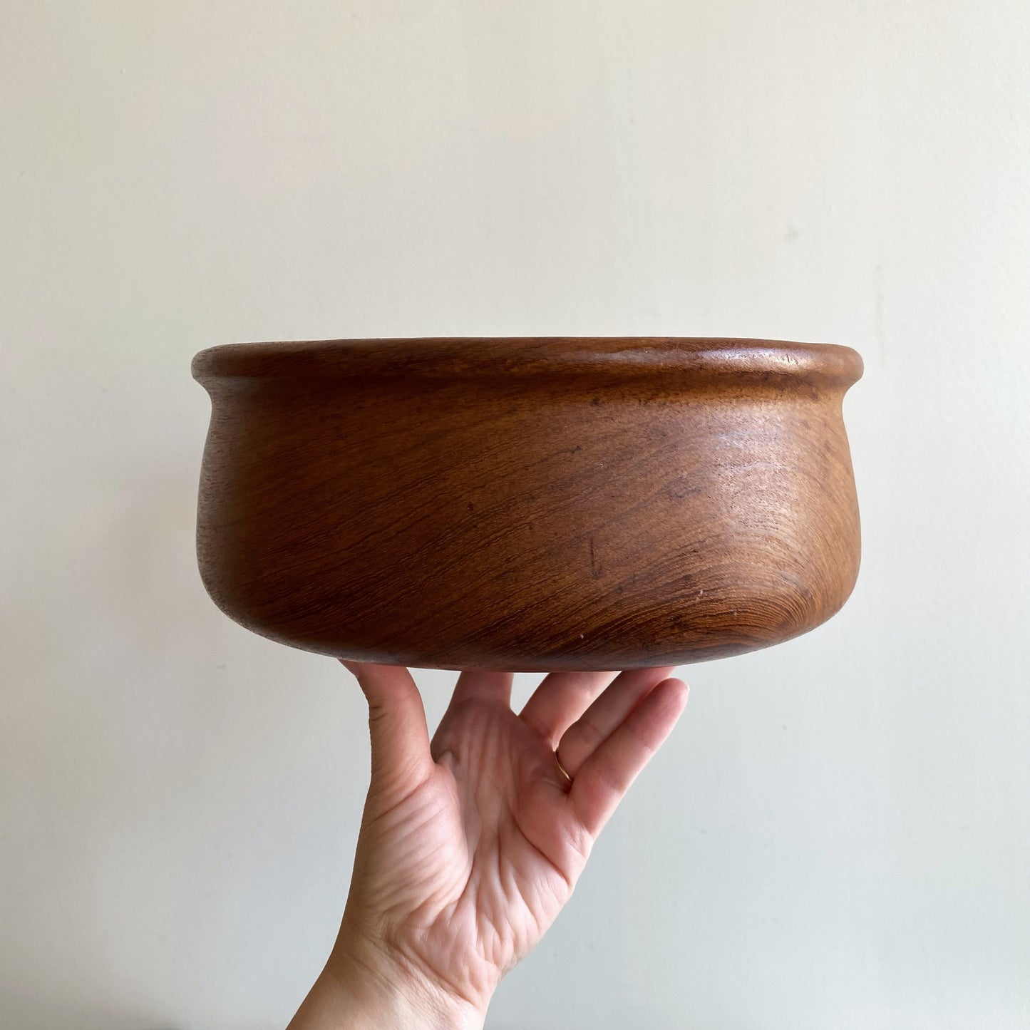 Vintage Wood Serving Bowl, 10”