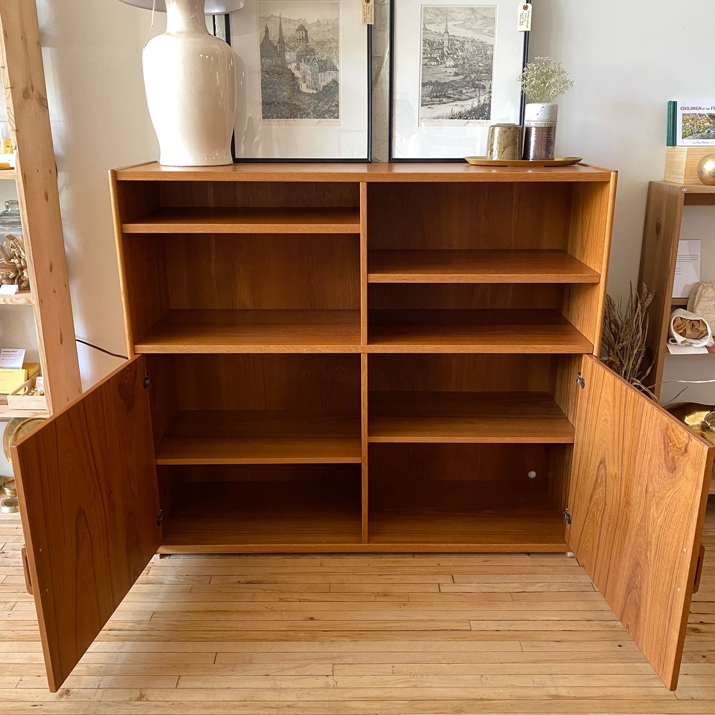 Large Vintage Teak Storage Cabinet