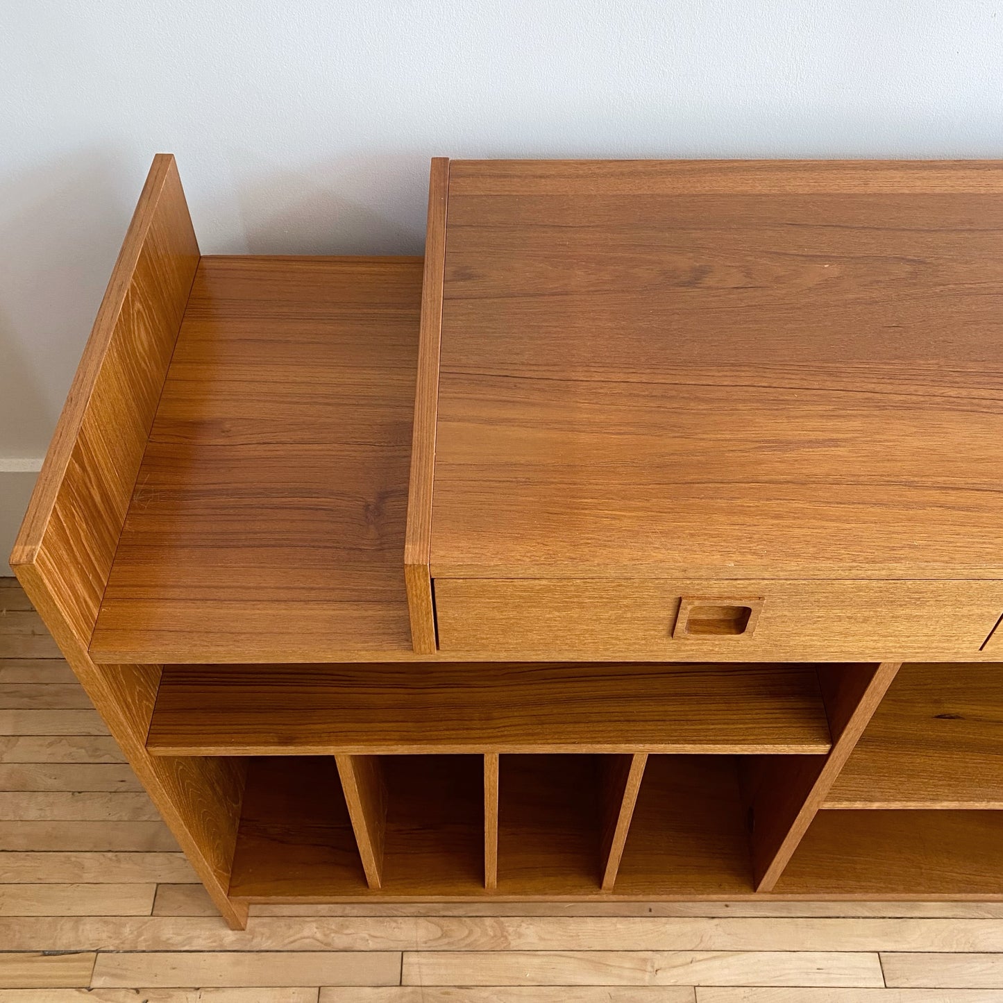 Vintage Expandable Teak Media Credenza