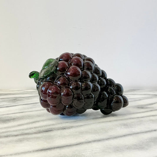 Vintage Glass Grape Sculpture
