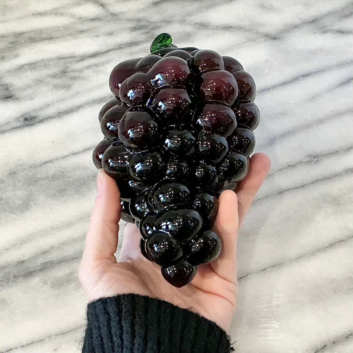 Vintage Glass Grape Sculpture