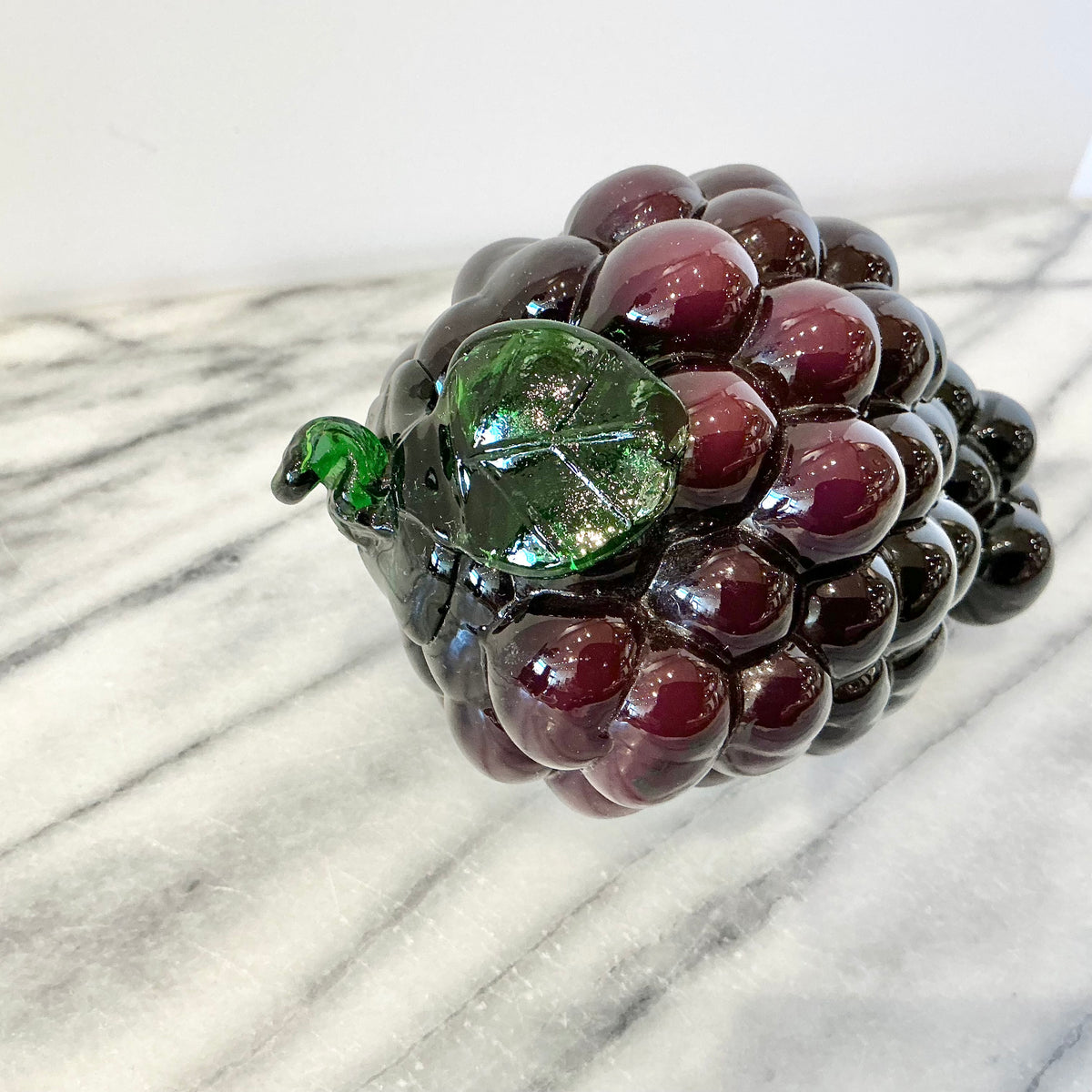 Vintage Glass Grape Sculpture