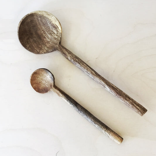 Carved Round Spoon, Mango Wood