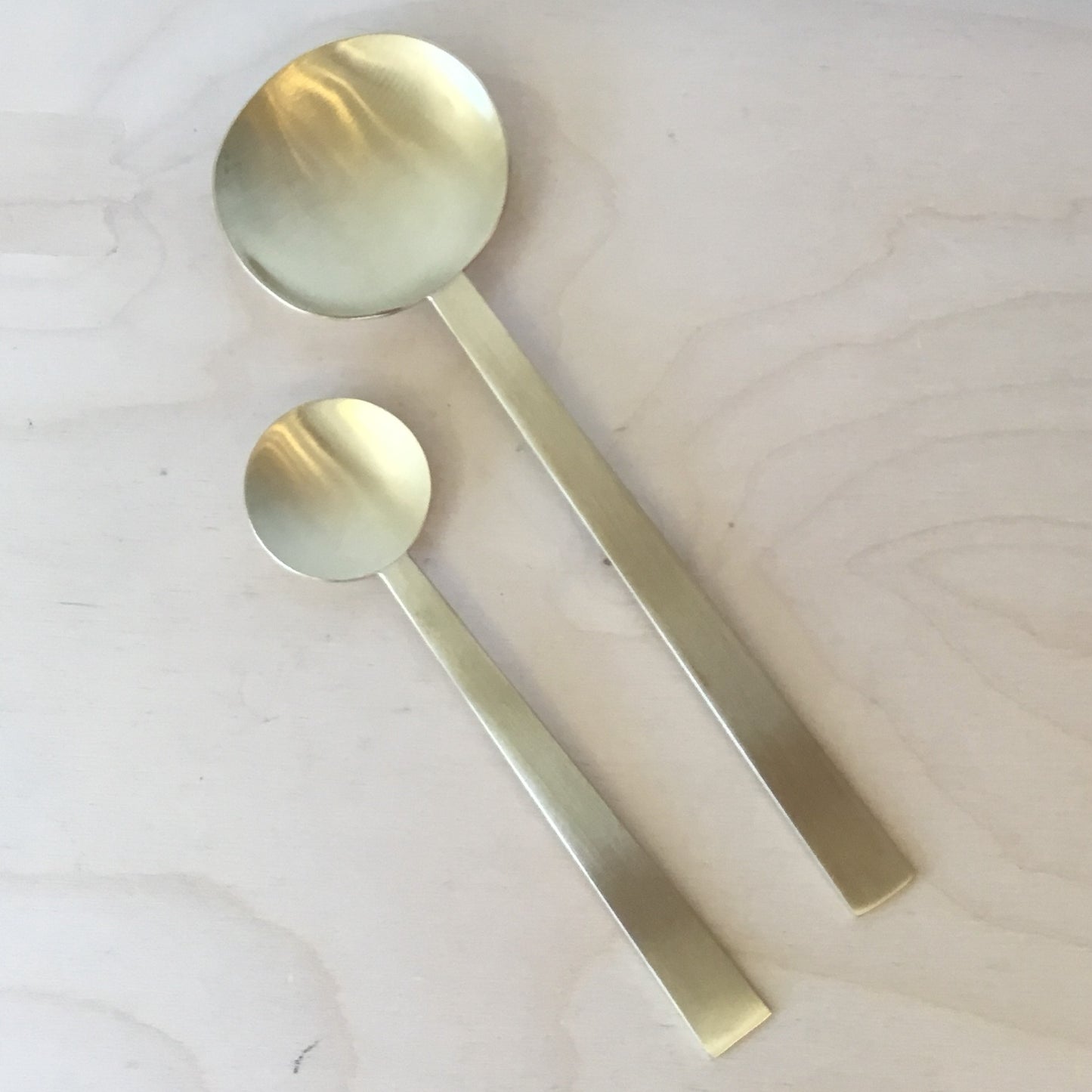 Hand-hammered Round Brass Spoon