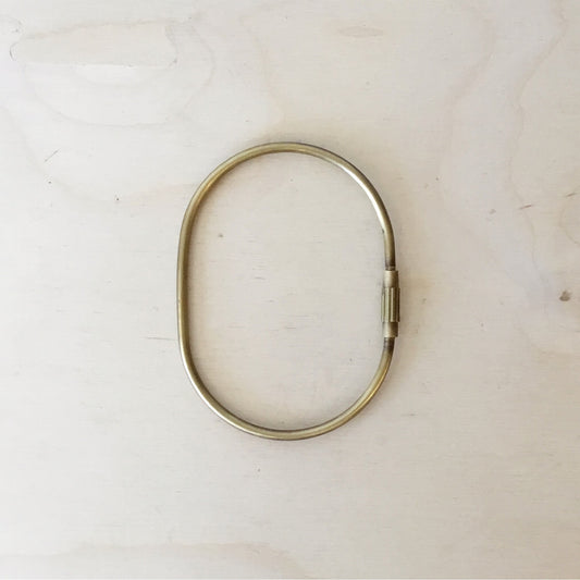 Simple Large Brass Key Ring, Oval