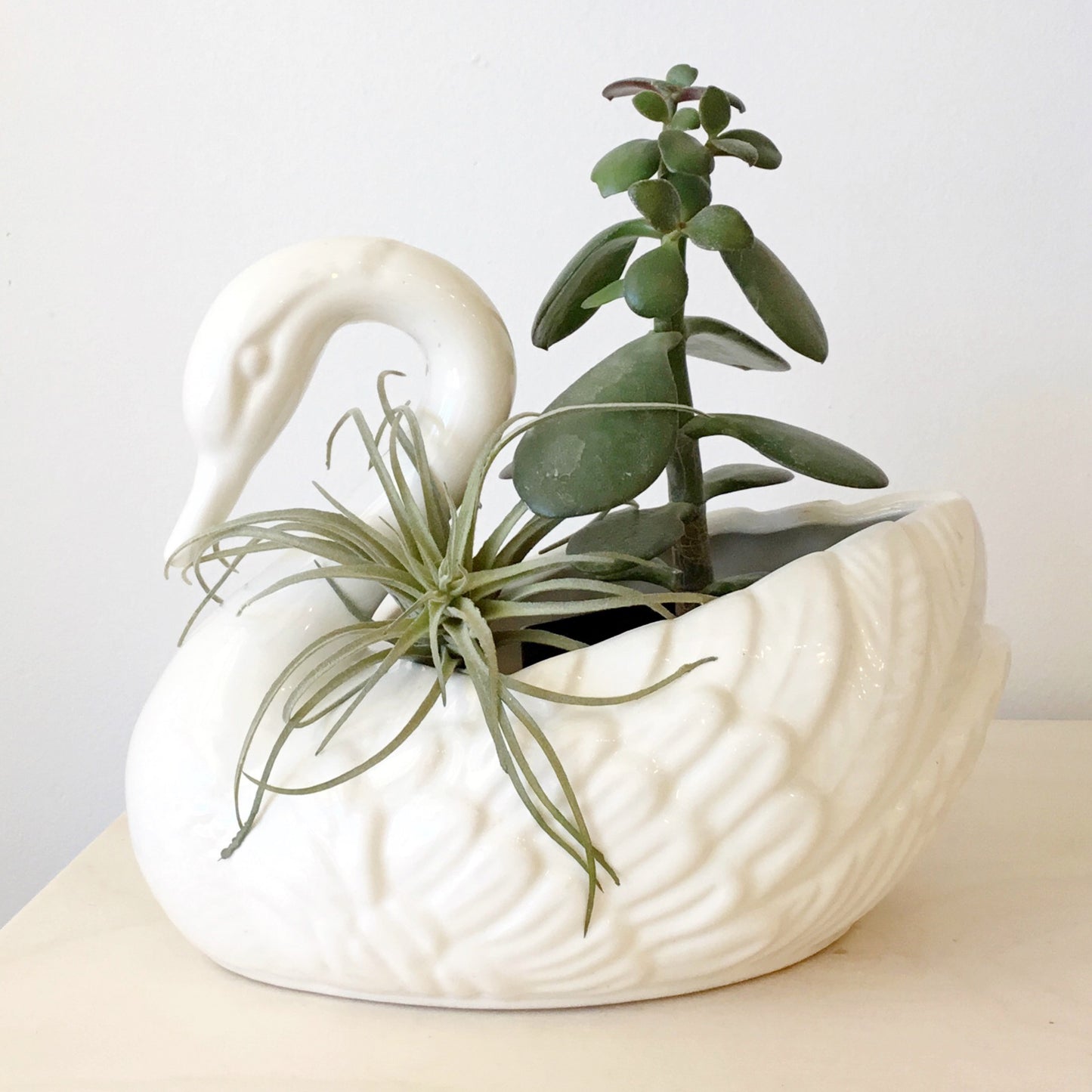 Large Ceramic Swan Planter