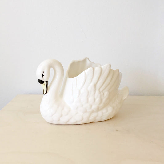 Vintage Ceramic Swan Planter