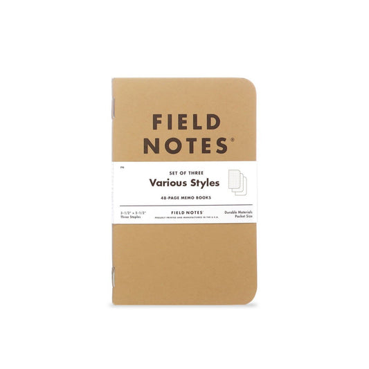 Field Notes, Kraft Memo Books, Mixed Three-Pack