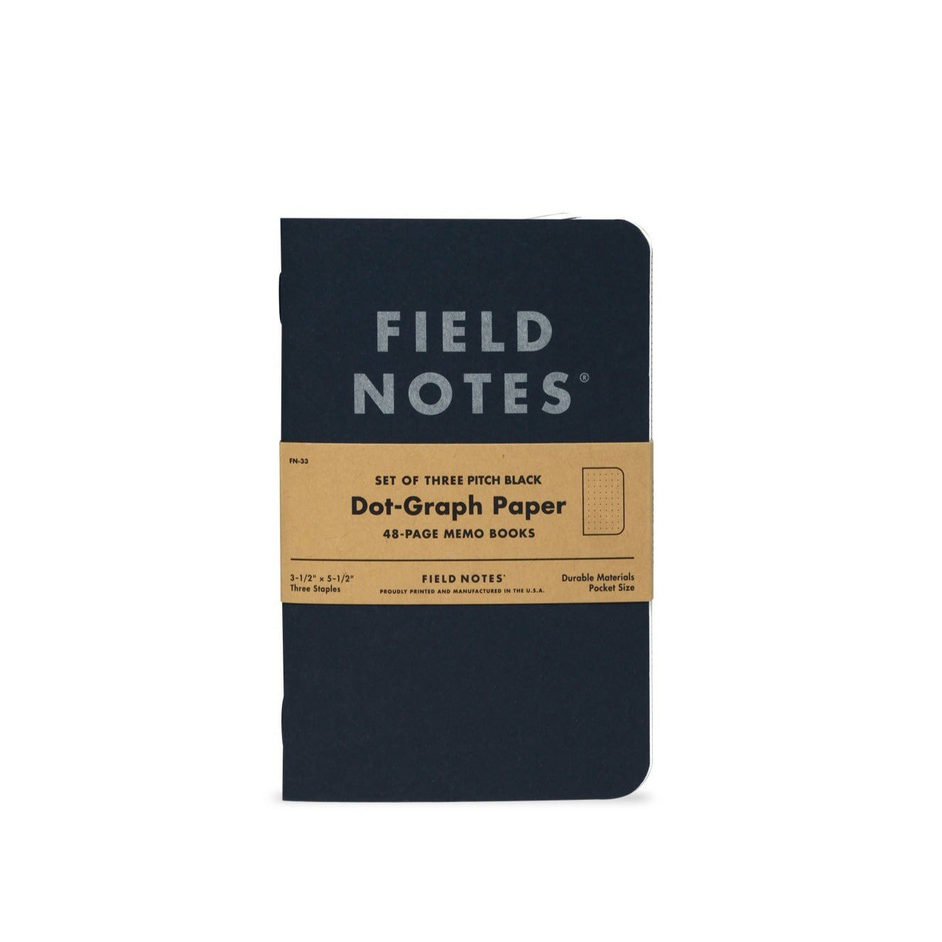 Field Notes, Black Memo Books, Dot-Graph