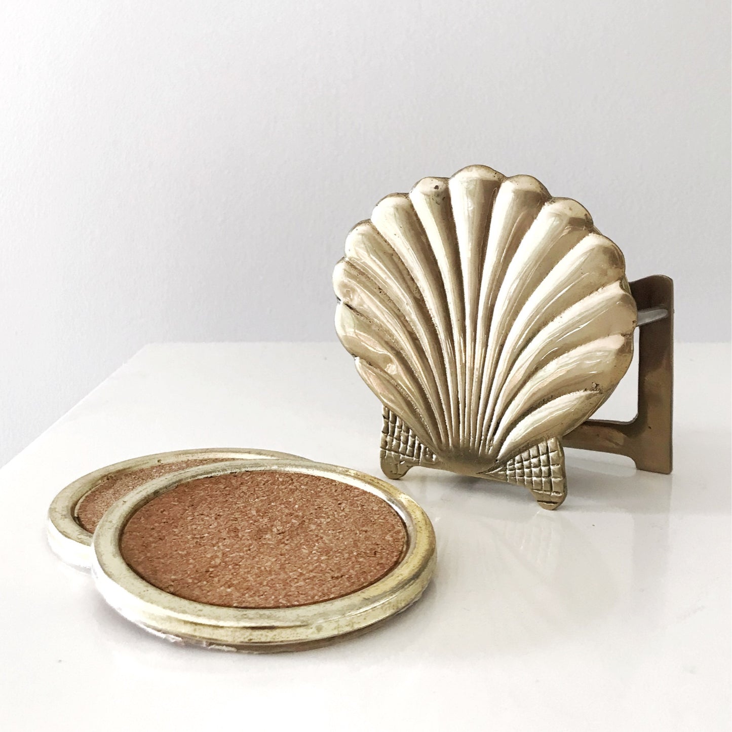 Brass Seashell Coaster Set