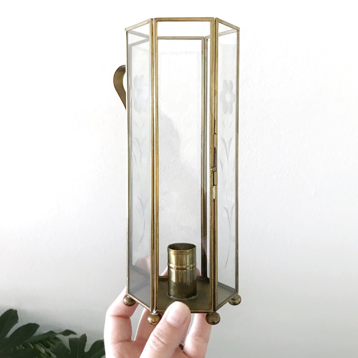 Vintage Glass Candle Holder | Lantern