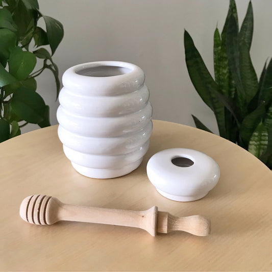 Ceramic Honey Jar w/ Dipper