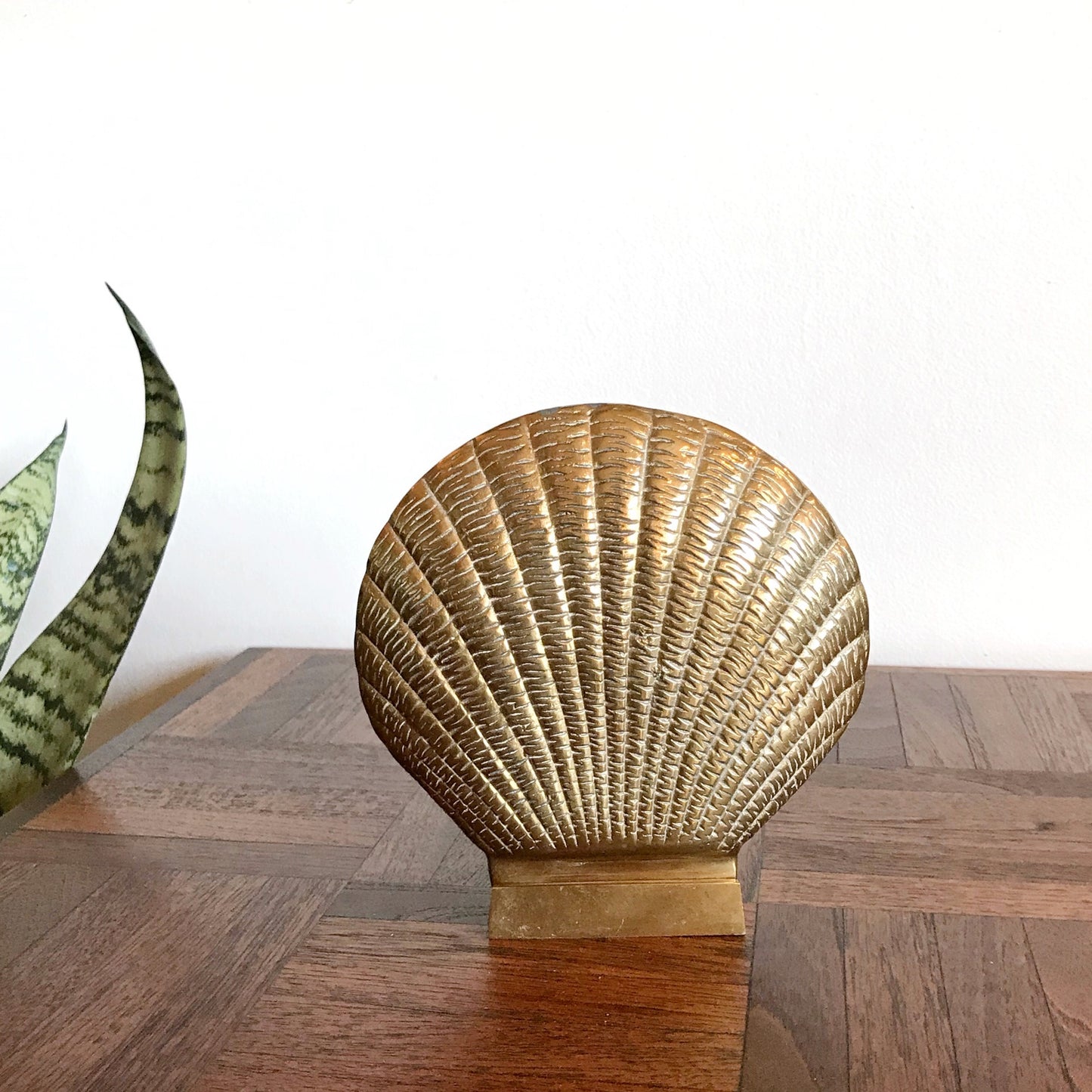 Vintage Brass Seashell Candle Holder