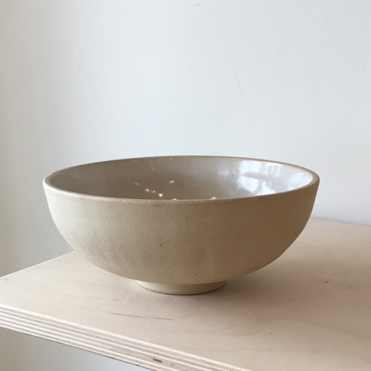 8" Sandy White Stoneware Bowl