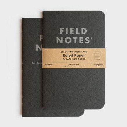 Field Notes, Black Memo Books, Ruled