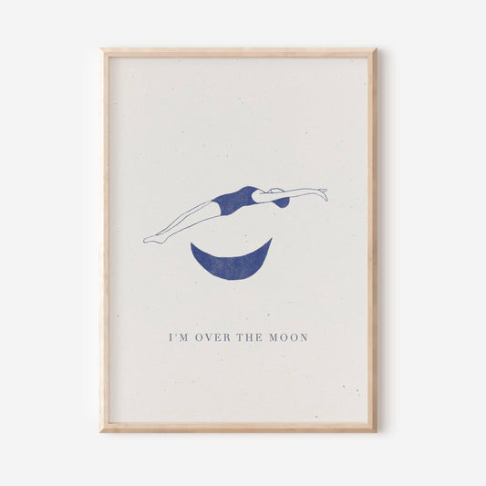 "I'm Over The Moon" Art Print (11 x 14)