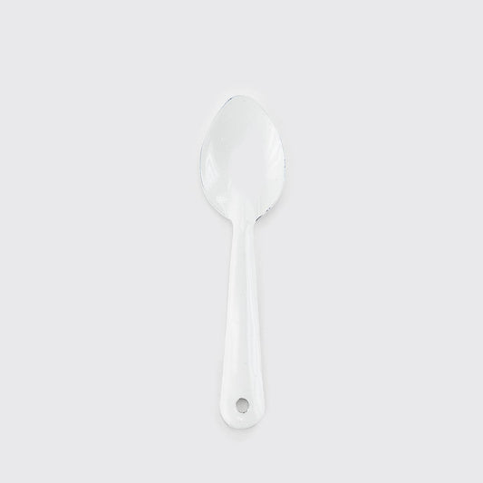 White Enamel Coffee Spoon, 6"