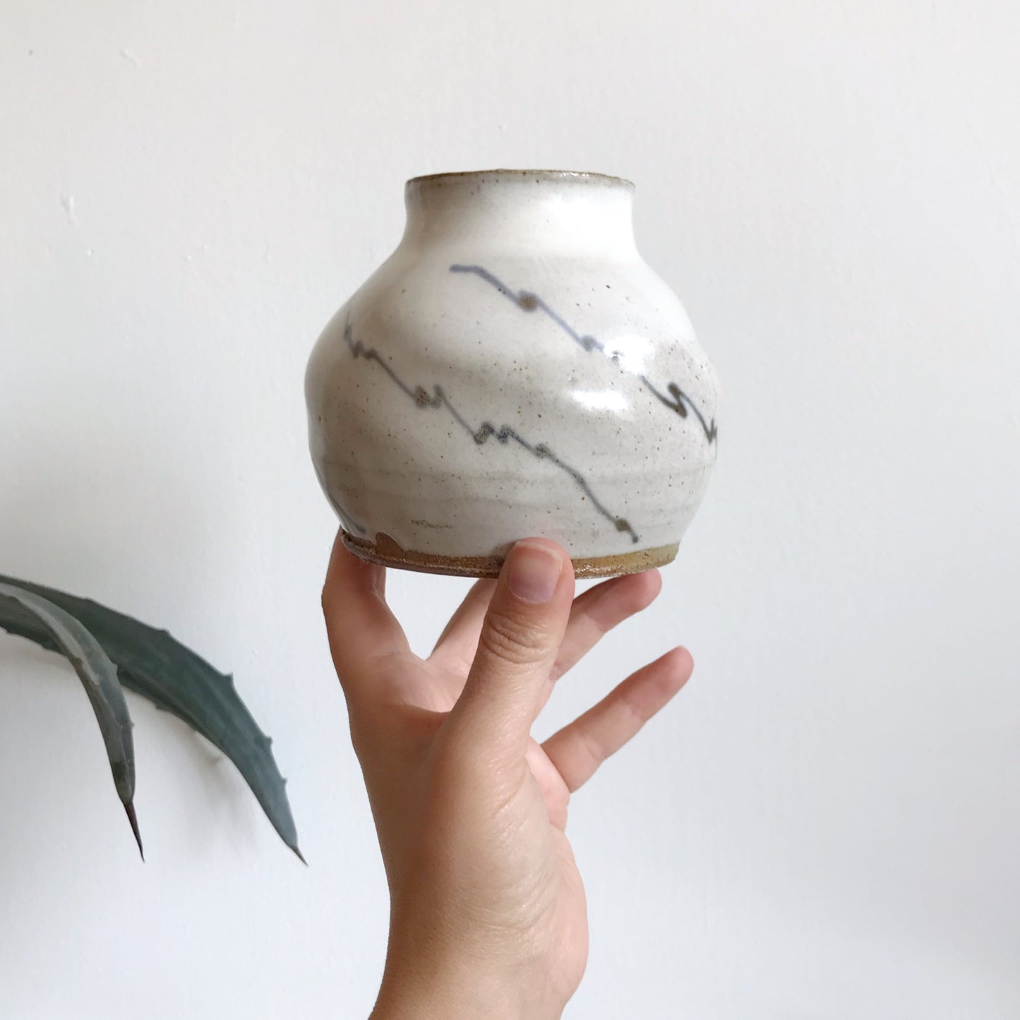 Handcrafted Zig-Zag Pottery Jar / Vase