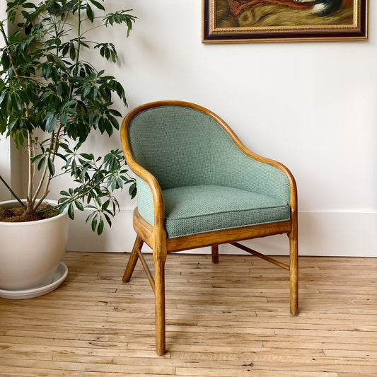 Vintage Green Upholstered Side Chair