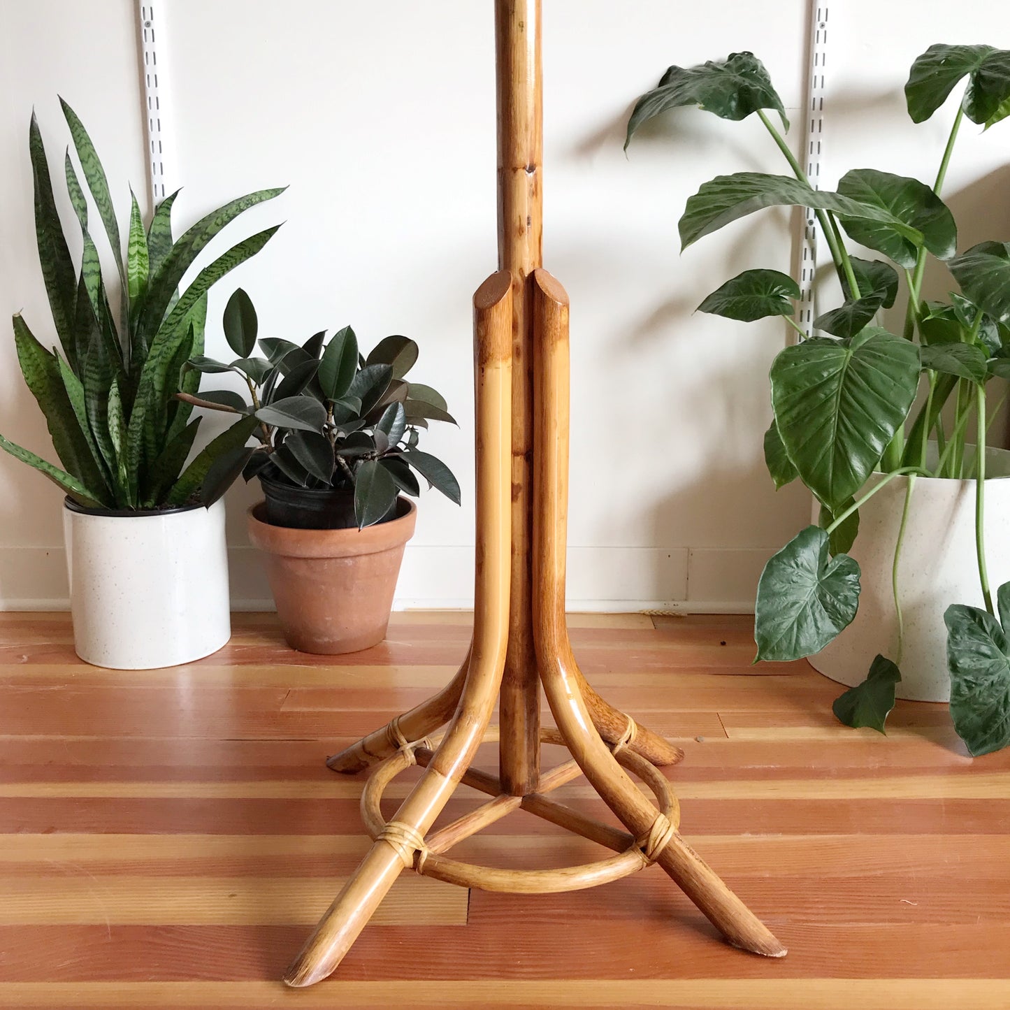 Tall Standing Rattan Coat Rack