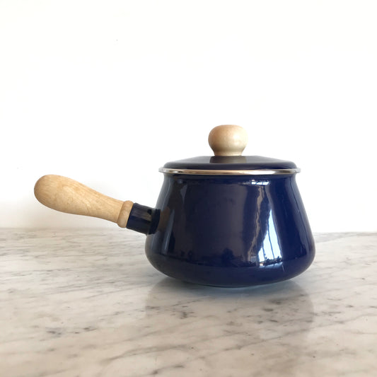 Vintage Blue Enamel Saucepan