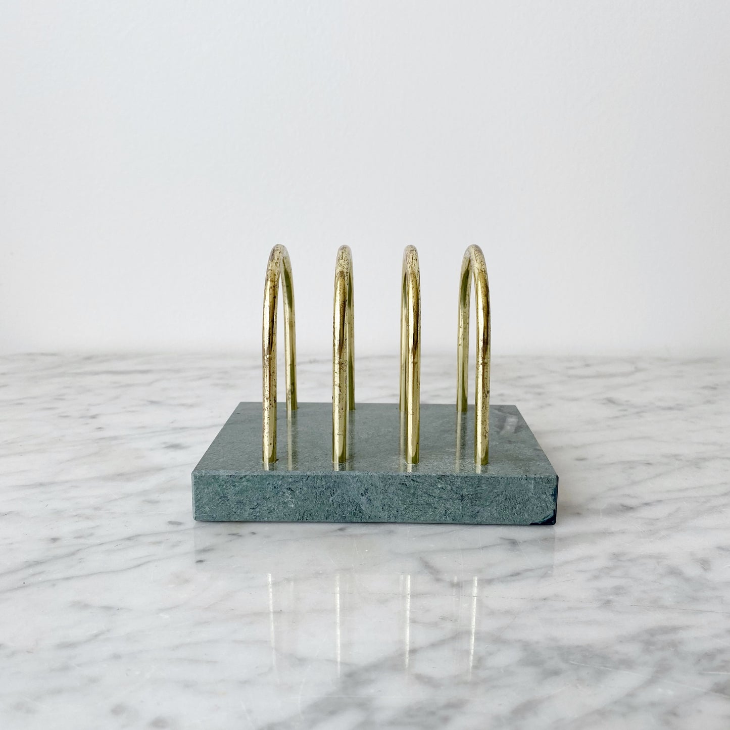 Vintage Marble and Brass Arch Letter Sorter