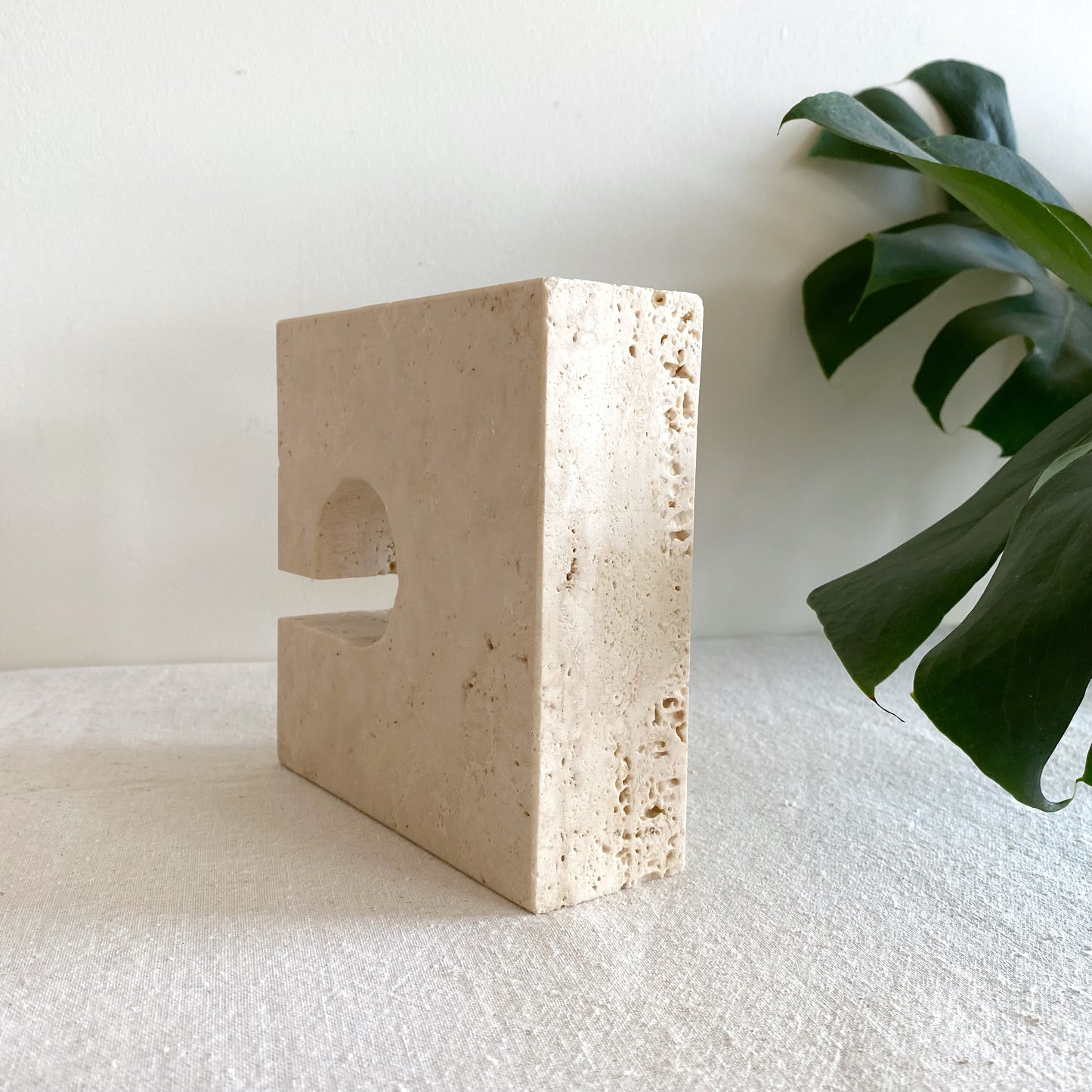 Vintage Travertine Stone Bookend