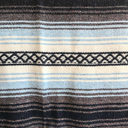 Vintage Hand-Loomed Blanket, Light Blue