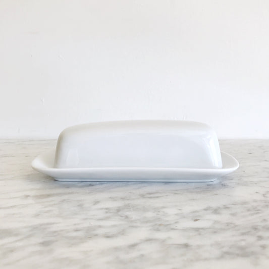 Simple White Ceramic Butter Dish