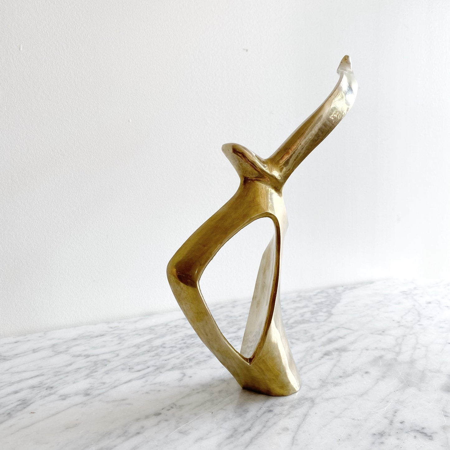 Vintage Minimalist Brass Seagull Sculpture