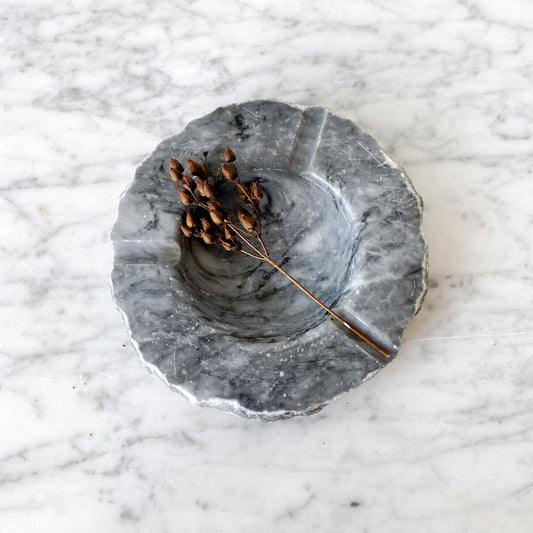 Vintage Gray Marble Ashtray