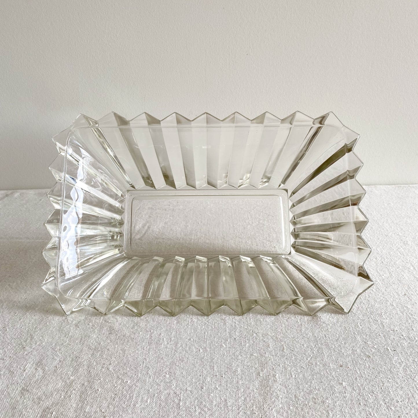 Vintage “Pleated” Glass Serving Bowl