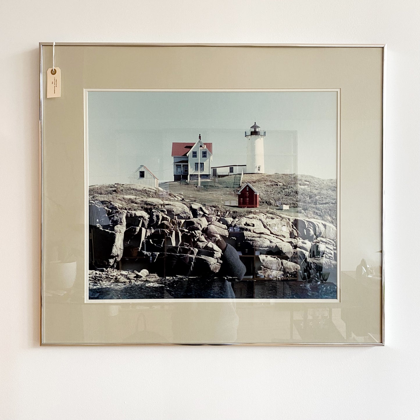 Vintage Nubble Lighthouse Photograph (32.25 x 28.25)